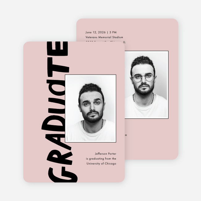 Turning the Page Graduation Announcements & Invitations - Pink