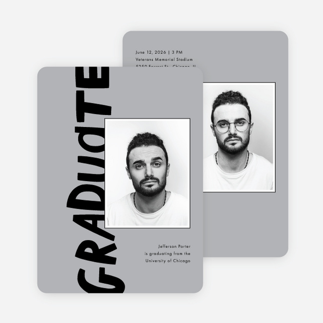 Turning the Page Graduation Announcements & Invitations - Gray