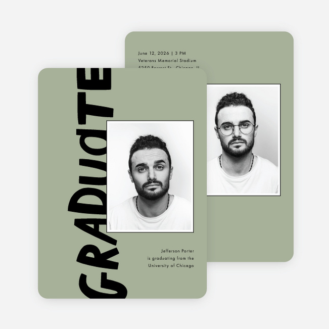 Turning the Page Graduation Announcements & Invitations - Green