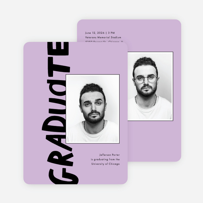 Turning the Page Graduation Announcements & Invitations - Purple