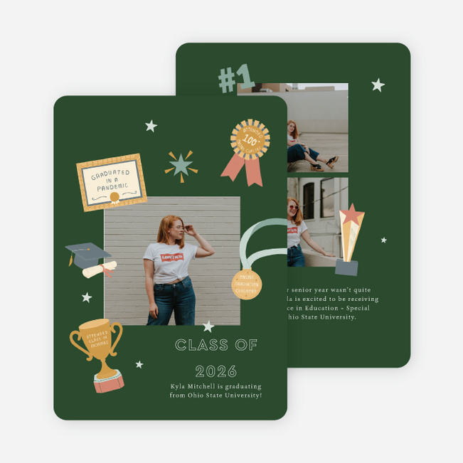 Unbelievable Achievement Graduation Announcements & Graduation Invitations - Green