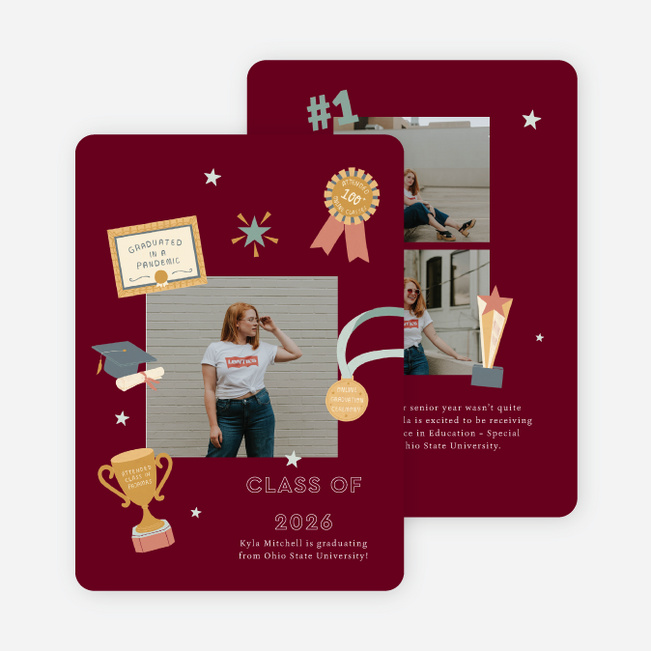 Unbelievable Achievement Graduation Announcements & Graduation Invitations - Red