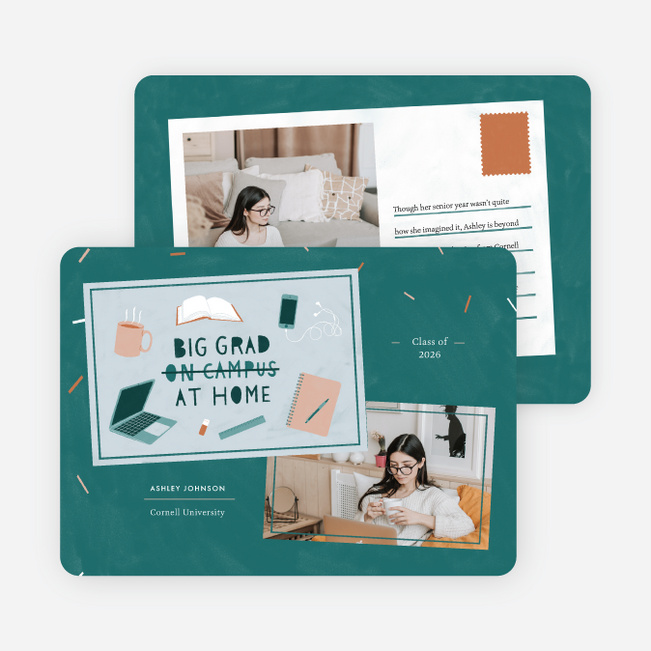 Written from Home Graduation Announcements & Graduation Invitations - Green