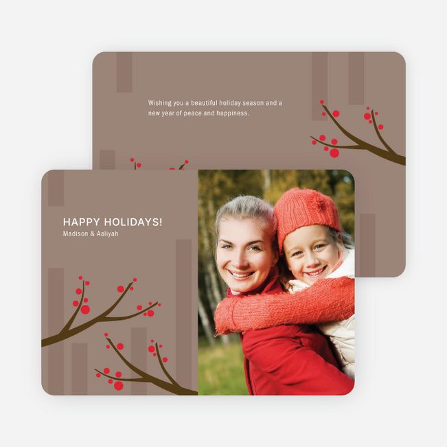 Abstract Branches Holiday Photo Cards - Cadet Blue