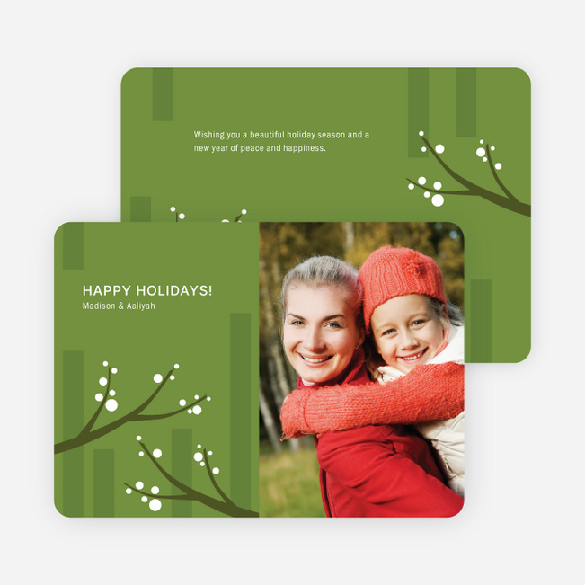 Abstract Branches Holiday Photo Cards - Asparagus
