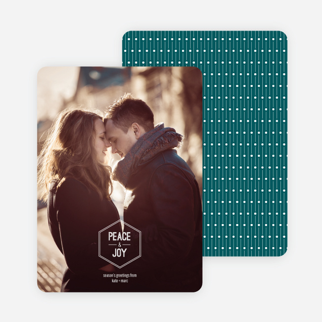 Diamond Peace Holiday Photo Cards - White