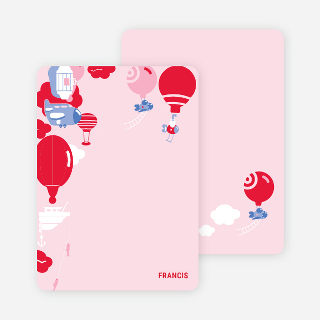 Note Cards: ‘Up up and away!’ cards. - Cherry Red