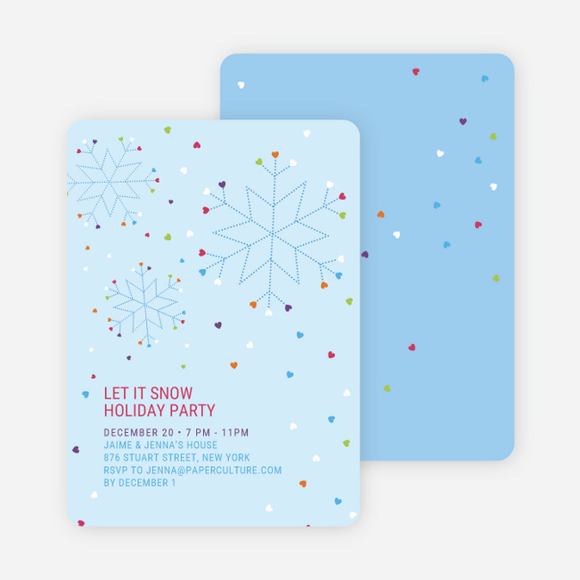 Snow Love Holiday Party Invitations - Glacier