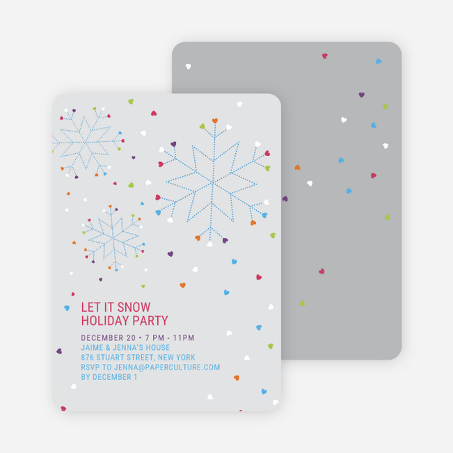 Snow Love Holiday Party Invitations - Ash