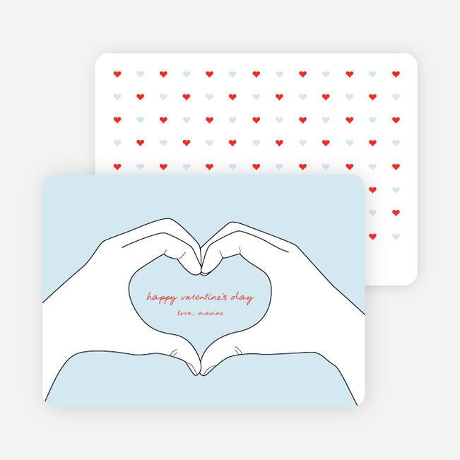 Valentine’s Day Hands form the Shape of a Heart - Blue