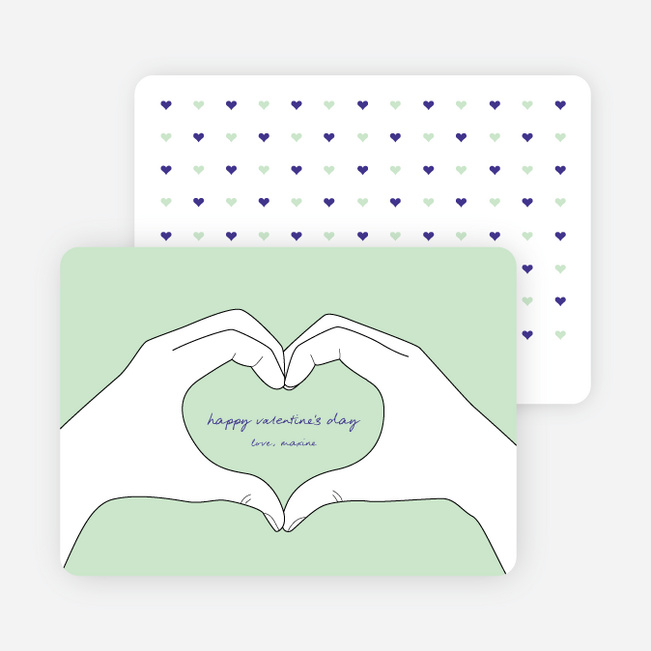 Valentine’s Day Hands form the Shape of a Heart - Green