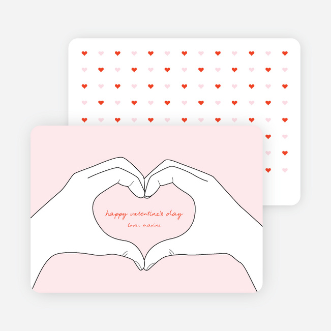 Valentine’s Day Hands form the Shape of a Heart - Pink