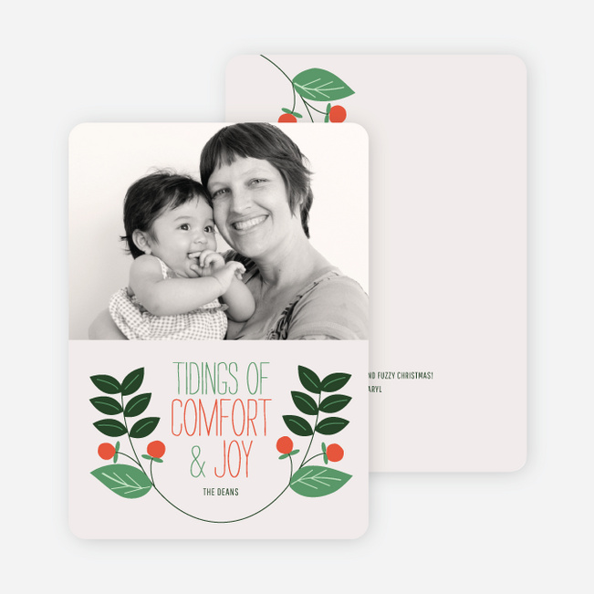 Holly Tidings Holiday Photo Cards - Forest Green