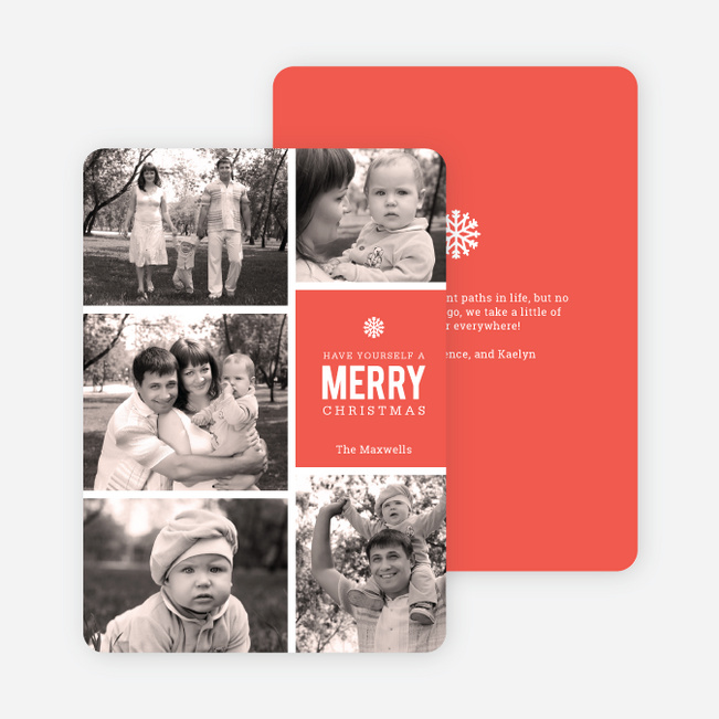Merry Photos Holiday Cards - Red