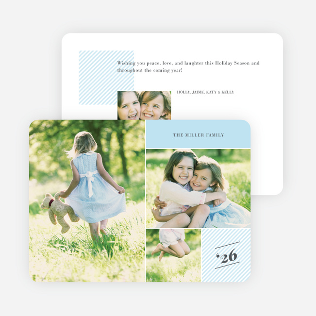 Photo Collage Holiday Cards - Blue