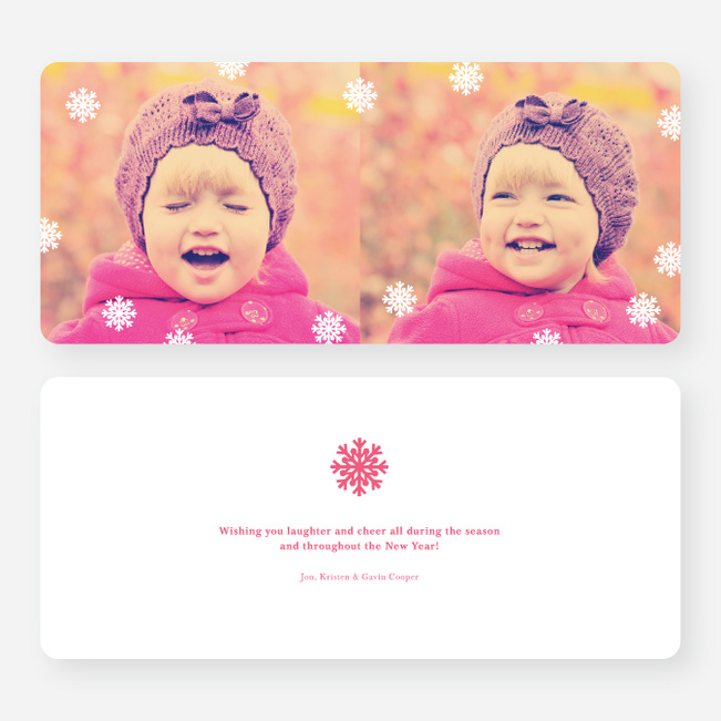 Fluttering Snowflake Holiday Photo Cards - Gray