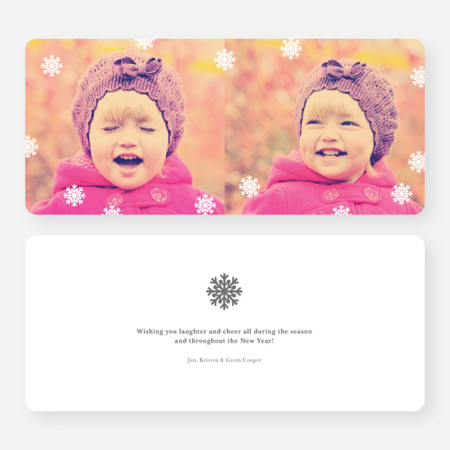 Fluttering Snowflake Holiday Photo Cards - Gray