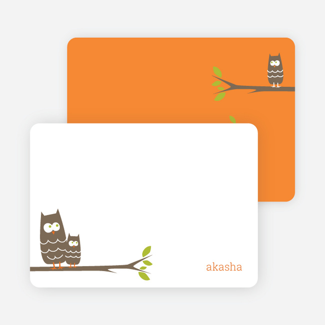 Personal Stationery for Wise Owl Modern Birthday Invitation - White