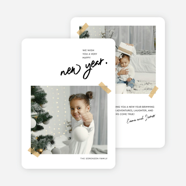 All Taped Up Holiday Cards and Invitations - White