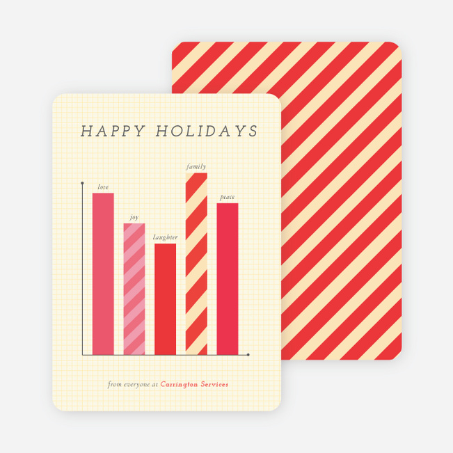 Bar Graph Corporate Holiday Cards - Red
