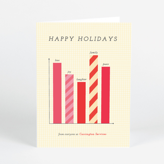 Bar Graph Corporate Holiday Cards - Red