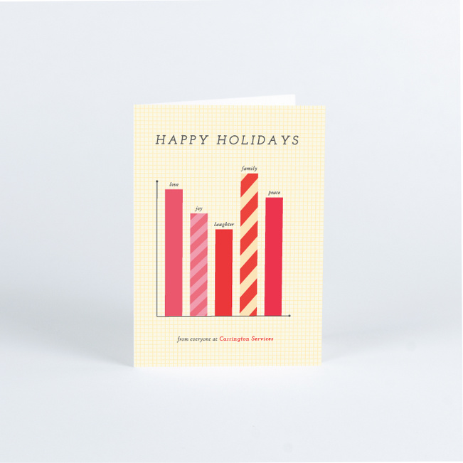 Bar Graph Corporate Holiday Cards - Red