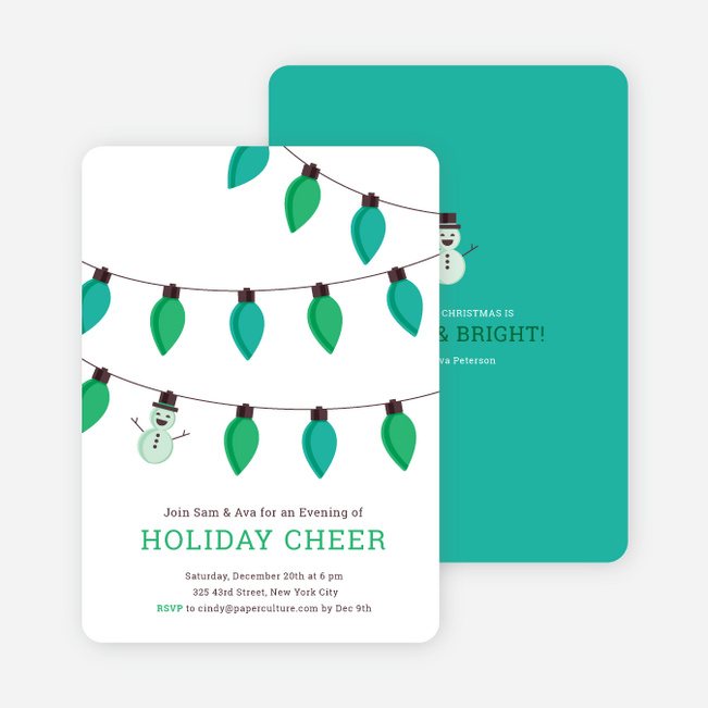 Snowman Christmas Tree Lights - Green