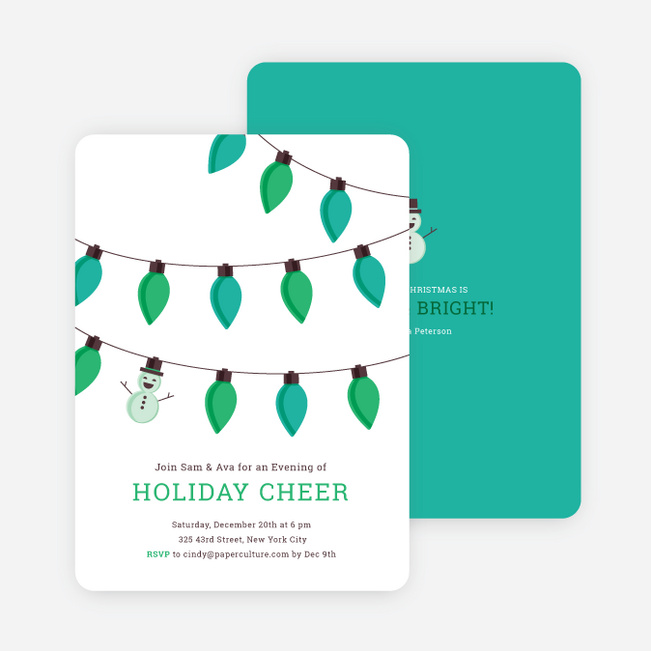 Snowman Christmas Tree Lights - Green