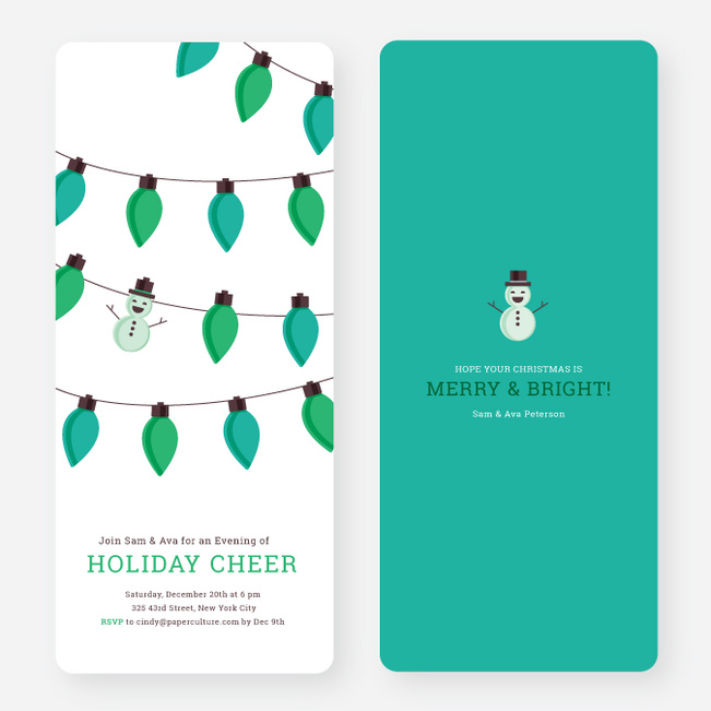 Snowman Christmas Tree Lights - Green