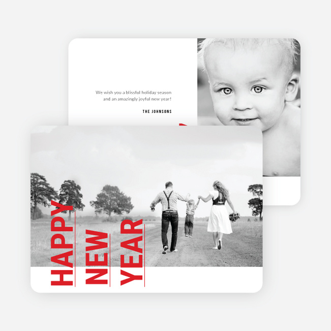 Standing Tall New Year Cards - Red