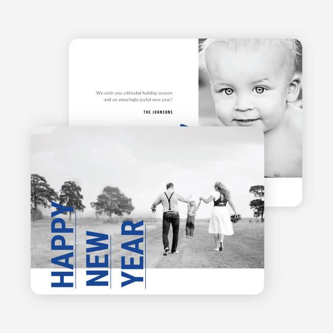 Standing Tall New Year Cards - Blue