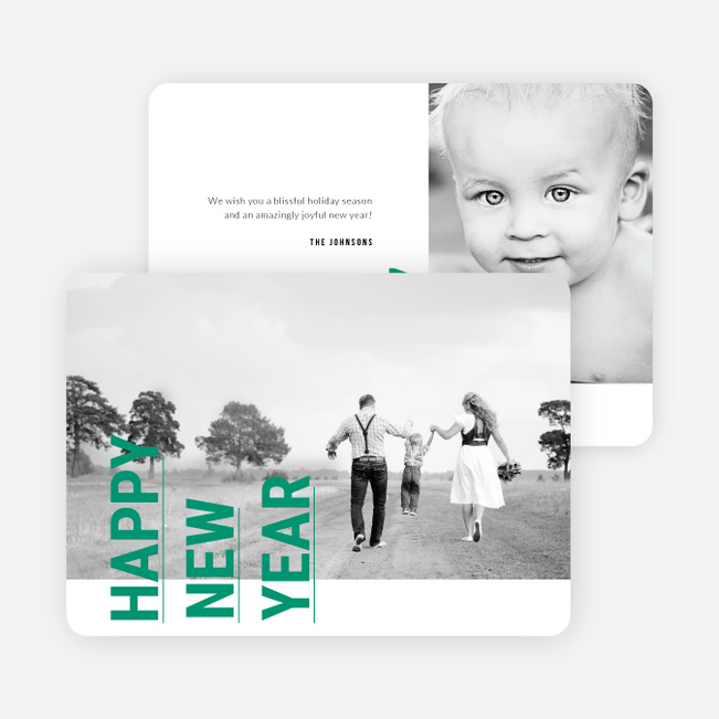 Standing Tall New Year Cards - Green