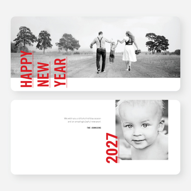 Standing Tall New Year Cards - Red