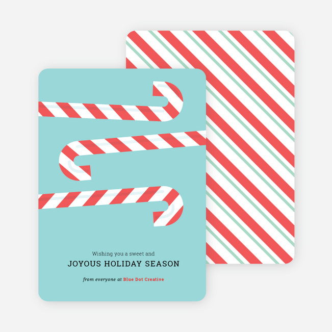 Sweet Holiday Candy Cane Cards - Blue