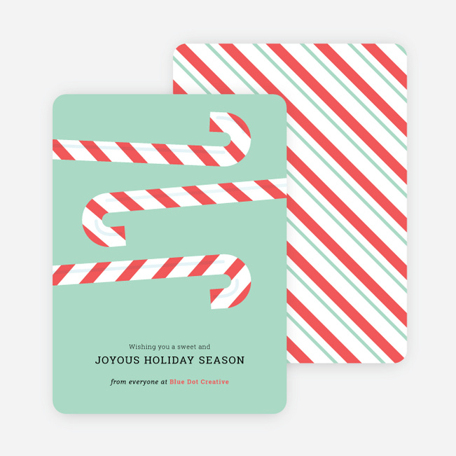 Sweet Holiday Candy Cane Cards - Green