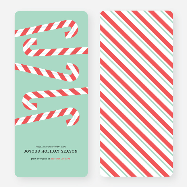 Sweet Holiday Candy Cane Cards - Green