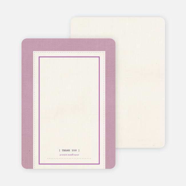 Baby Ticket Matching Thank You Cards - Lavender