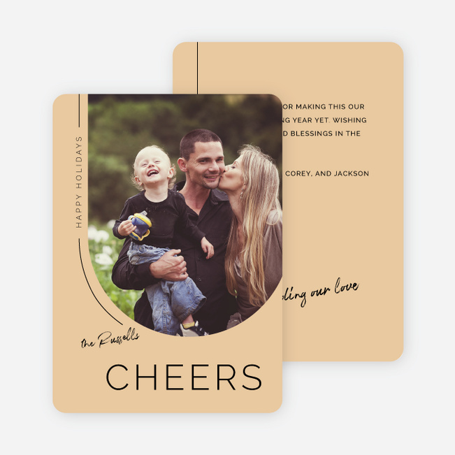 Deco Delight Holiday Cards and Invitations - Yellow