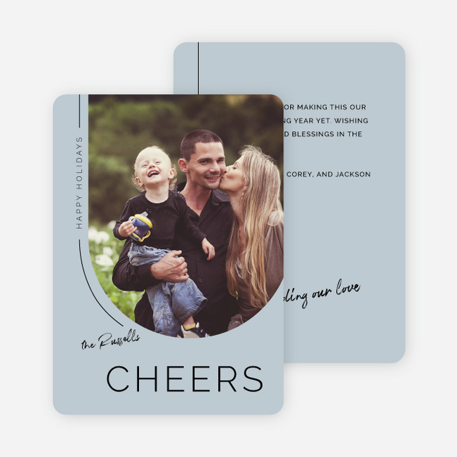 Deco Delight Holiday Cards and Invitations - Blue