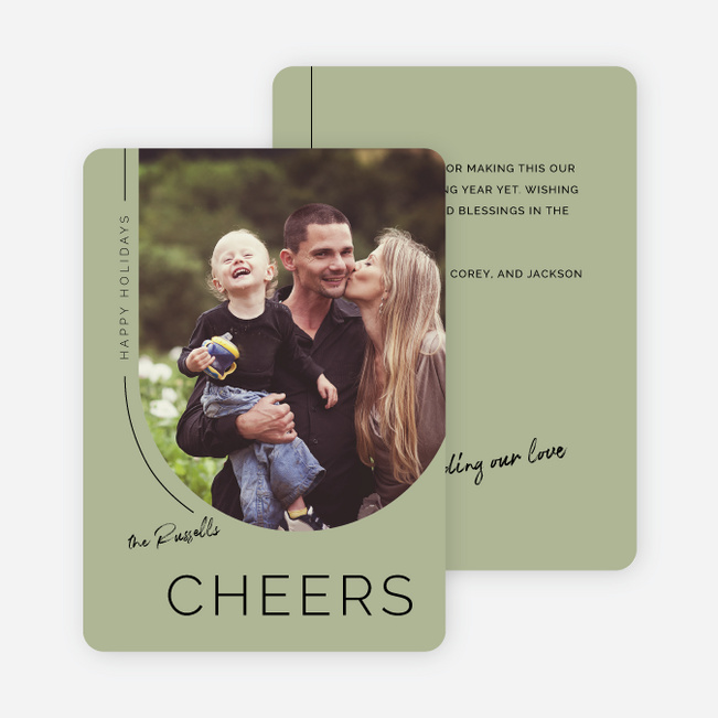 Deco Delight Holiday Cards and Invitations - Green