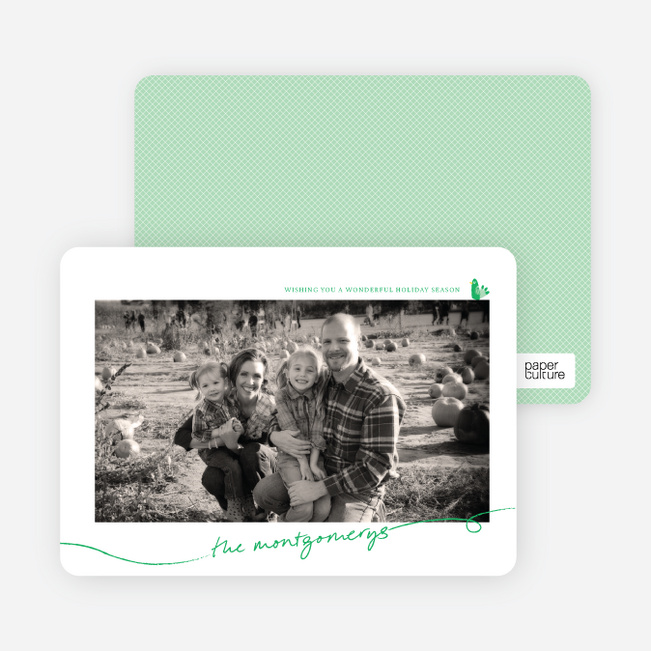 Photo Frame Holiday Photo Cards - Emerald Green