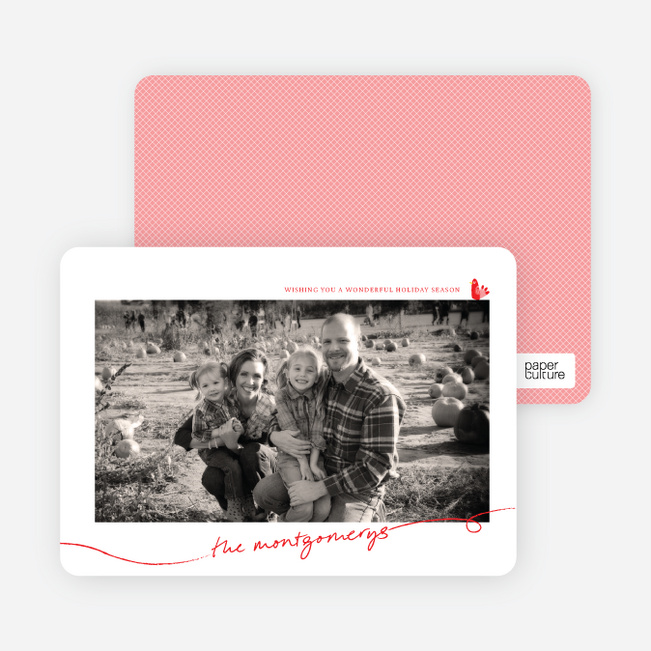 Photo Frame Holiday Photo Cards - Tomato Red