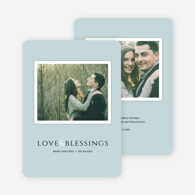 Framed Blessings Holiday Cards - Blue