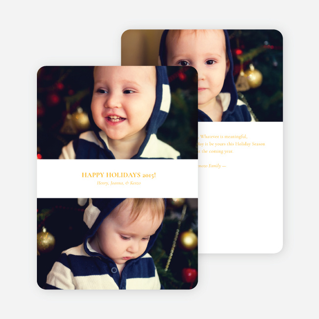 Inverted Photo Sandwich Holiday Cards - Sun Gold