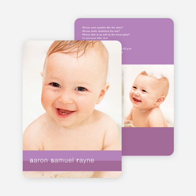 Colored Stripes Modern Birth Announcements - Deep Sunset
