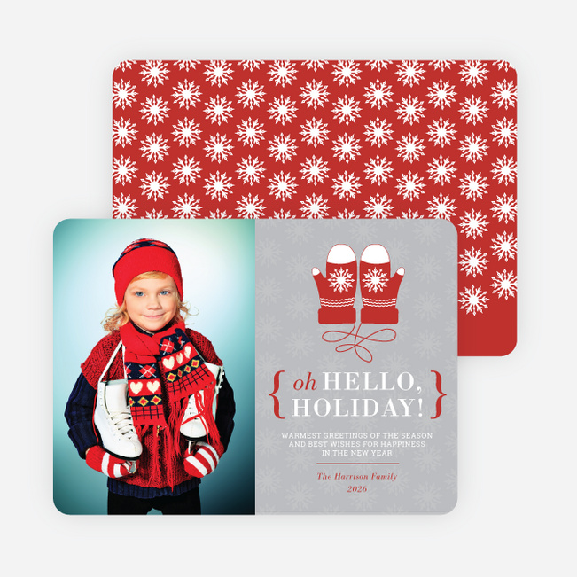 Hello Holidays Mittens - Red