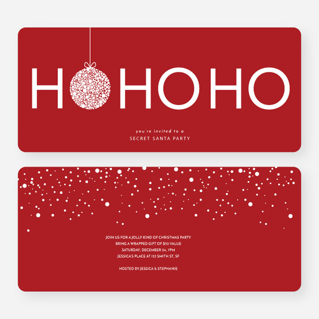 Ho Ho Ho Ornaments - Red