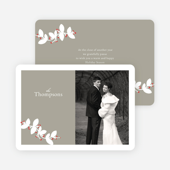 Holiday Branch Photo Cards - Red