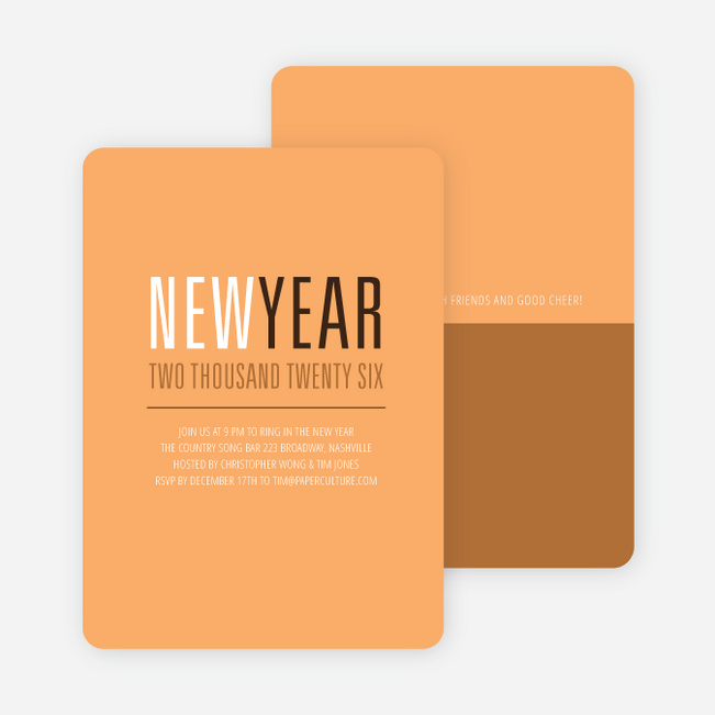 New Beginnings New Year’s Invitations - Cantaloupe