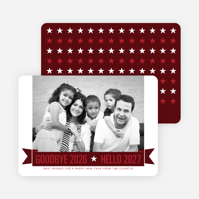 New Year Star Cards - Red